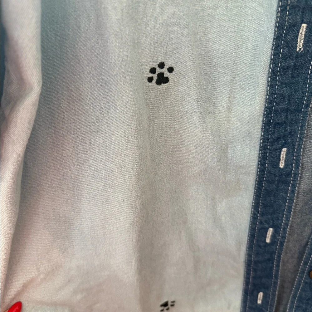 Denim Embroidered Dog Shirt - Picture 4 of 6